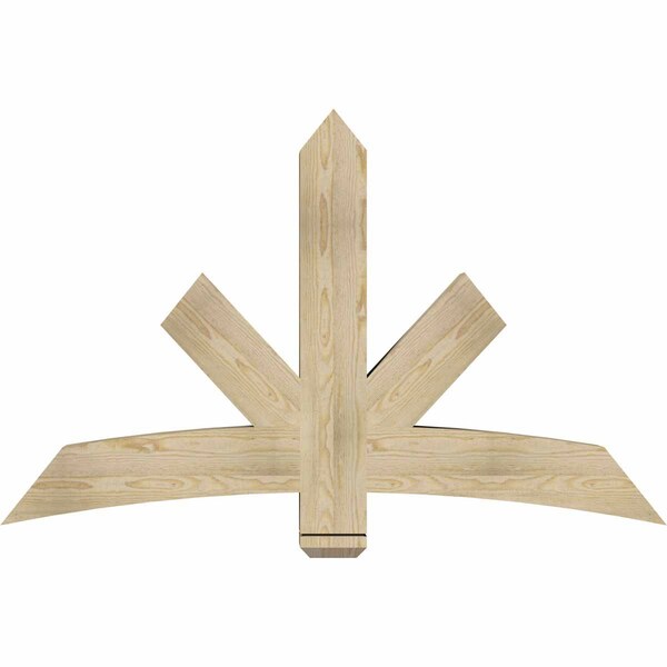 Ekena Millwork Alberta Rough Sawn Timber Gable Bracket, Douglas Fir, 60"W x 38"H x 6"D x 6"F, 15/12 Pitch GBW060X38X0606ALB00RDF - main